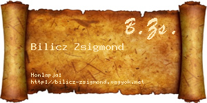 Bilicz Zsigmond névjegykártya